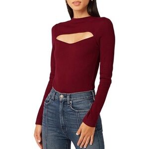 Hudson Jeans Burgundy Long Sleeve Bodysuit